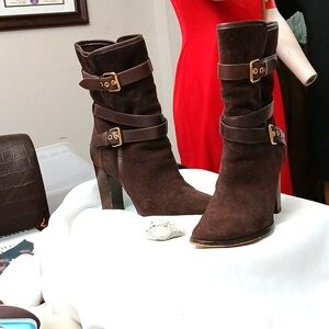 Coach Brown ladies Strappy boots.
